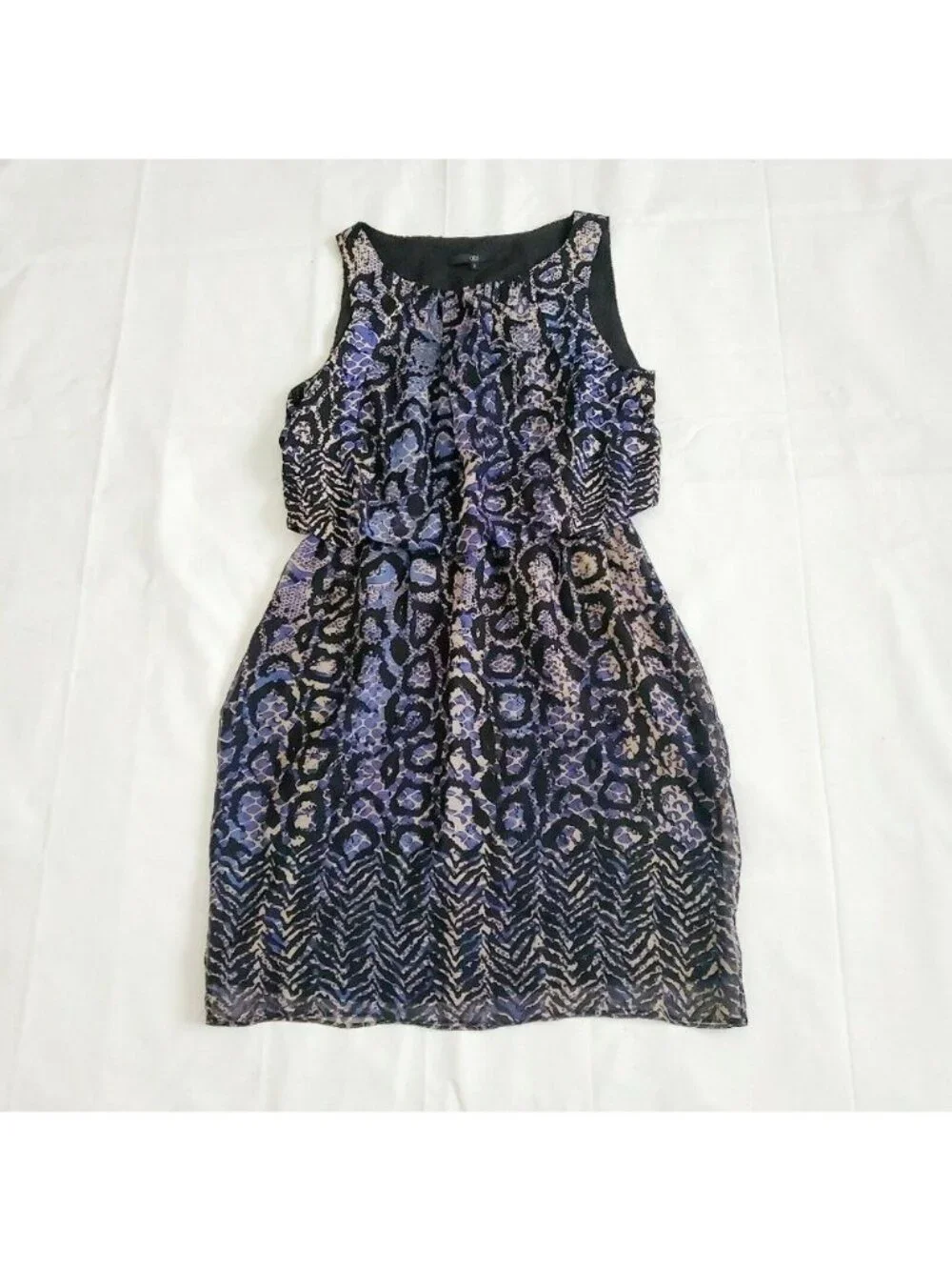 Tibi New York Women's Black Multi Color Animal Print 100% Silk Dress Size 2 - Picture 3 of 10